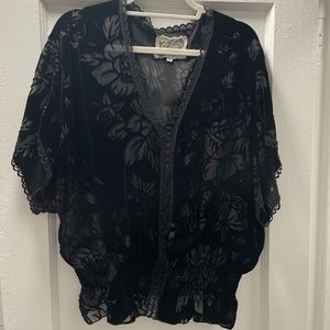 Johnny Was Black Velvet Top
